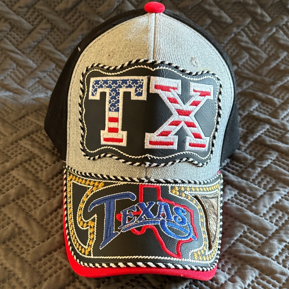 Texas Embroidered Black and Gray Cap